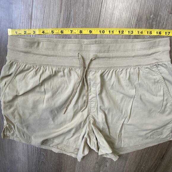 North Face Shorts Women Sz L Brown Tan Pockets Drawstring Waist - Picture 4 of 12